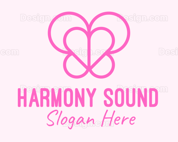 Pink Butterfly Heart Logo
