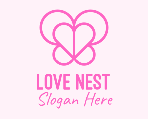 Pink Butterfly Heart logo