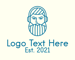 Male Beard Headphones logo