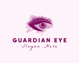 Watercolor Eyelash Cosmetic logo design