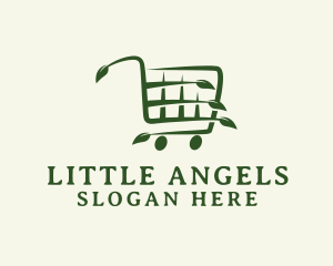 Organic Grocery Cart Logo