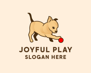 Dog Playing Ball logo design