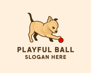 Dog Playing Ball logo design