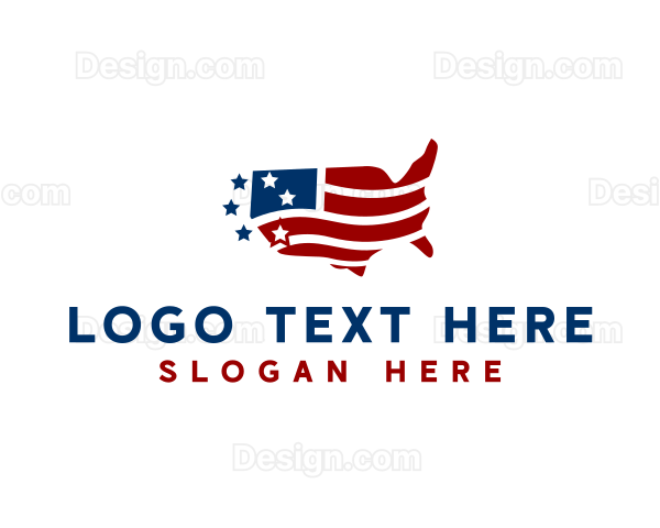 American Flag Map Logo