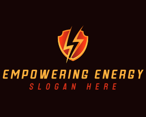 Lightning Bolt Shield logo design