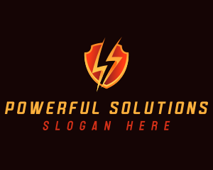 Lightning Bolt Shield logo design