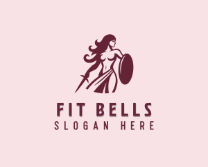 Fitness Woman Warrior logo design