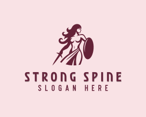 Fitness Woman Warrior logo design