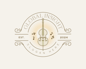 Elegant Musical Cello Logo