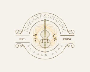 Elegant Musical Cello logo design