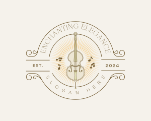 Elegant Musical Cello logo design