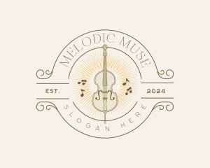 Elegant Musical Cello logo design