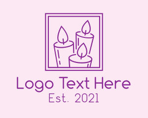Purple Candle Frame logo design