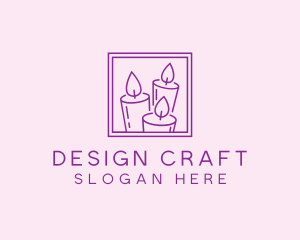 Purple Candle Frame logo design