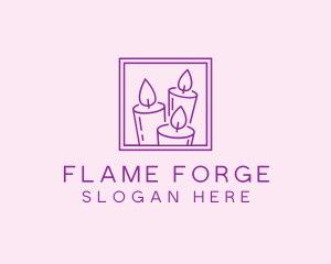 Purple Candle Frame logo design