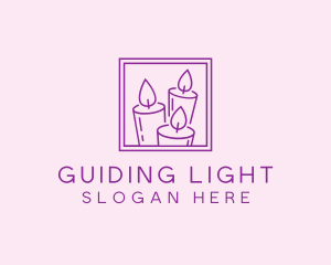 Purple Candle Frame logo design