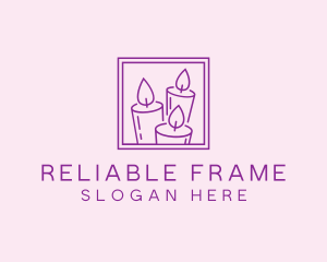 Purple Candle Frame logo design