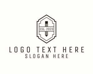 Editorial - Pencil Writer Retro Badge logo design