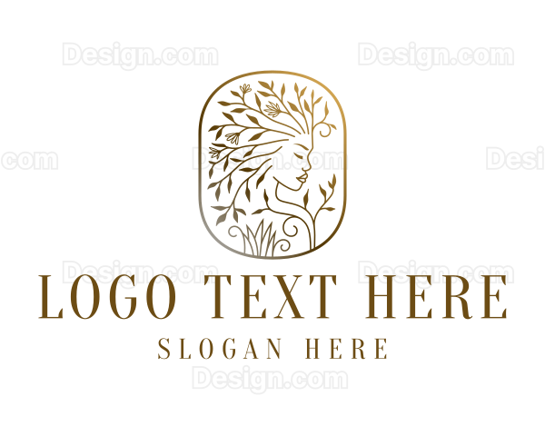 Gold Beauty Woman Logo