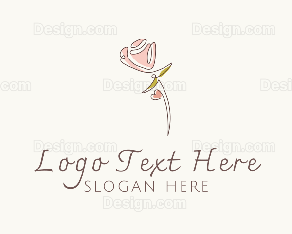 Rose Scribble Line Art Logo