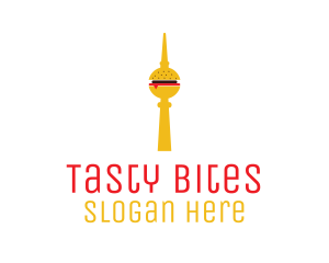 Burger Food Tower  logo design