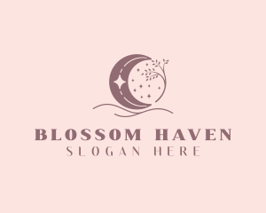 Boho Crescent Moon logo design