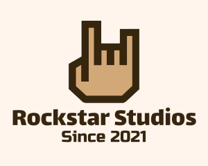 Rockstar Hand Symbol  logo design