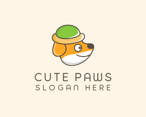 Cute Puppy Hat logo design
