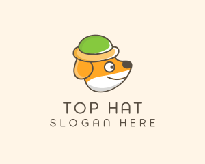 Cute Puppy Hat logo design