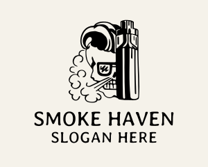 Hipster Skull E Cigarette logo design