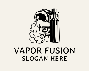 Hipster Skull E Cigarette logo design