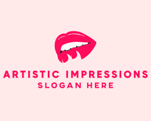 Sexy Lips Pretty Flirt logo design