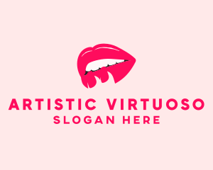 Sexy Lips Pretty Flirt logo design