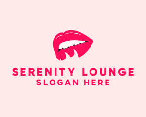 Sexy Lips Pretty Flirt logo design