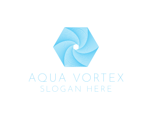 Hexagon Water Whirlpool logo design