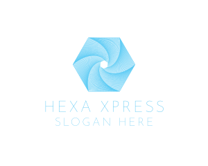 Hexagon Water Whirlpool logo design