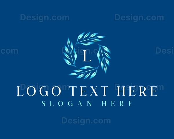 Botanical Wreath Leaves Logo