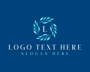 Botanical Wreath Leaves logo