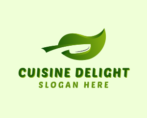 Slice Leaf Knife logo design