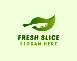 Slice Leaf Knife logo design