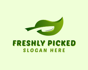 Slice Leaf Knife logo design