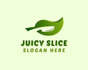 Slice Leaf Knife logo design