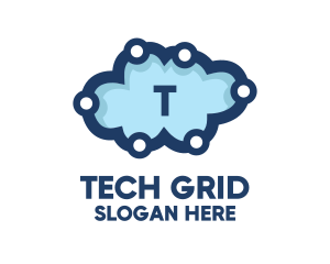 Cloud Tech Circuit logo design