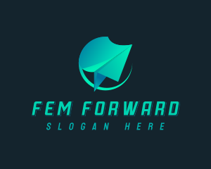 Paper Plane Forwarding logo design