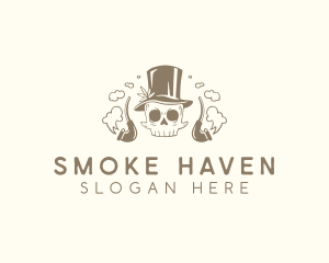 Hipster Smoking Skull  logo