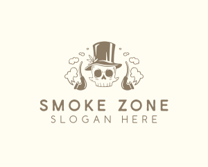 Hipster Smoking Skull  logo design