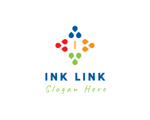 Ink Paint Drops logo design