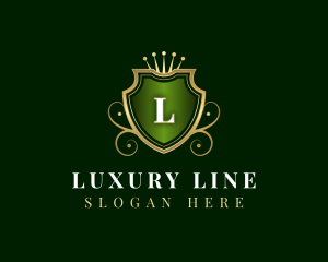 Royal Crown Shield Luxury logo design