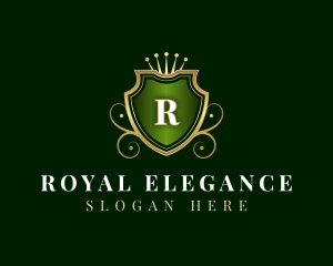 Royal Crown Shield Luxury logo design