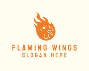 Chicken Barbecue Fire logo design